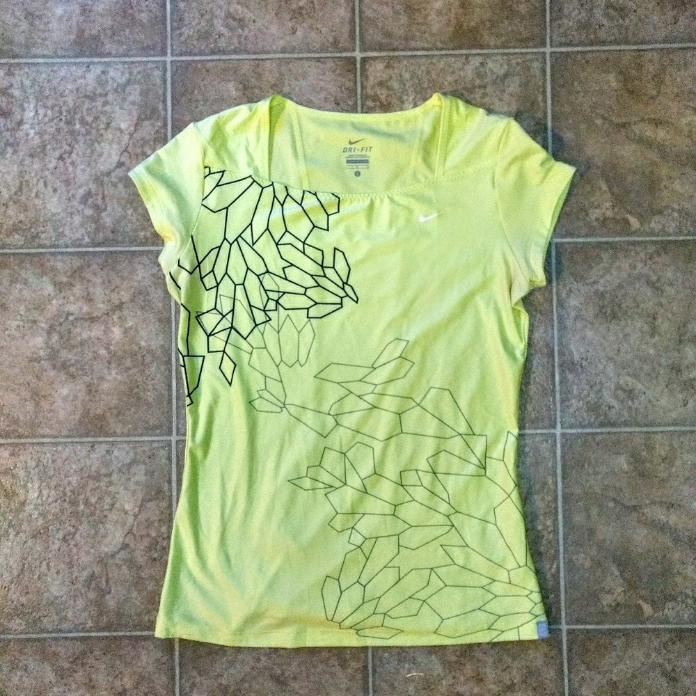 Nike light yellow dri fit shirt